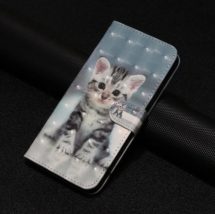 Xiaomi 12 Pro Hoesjes – Bookcase – Magneetsluiting – Print Cute Kitten – Multicolor-Ilumina Benelux