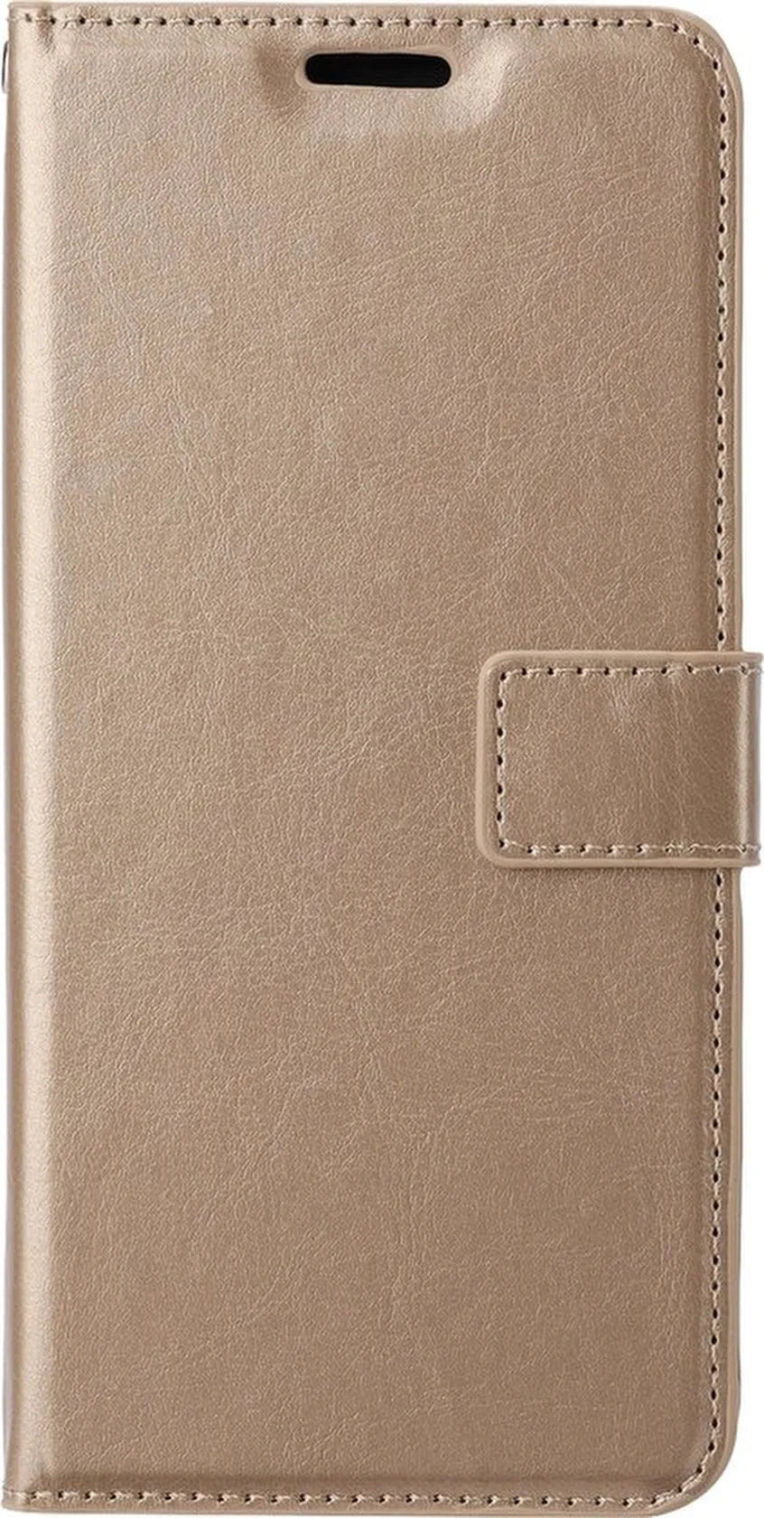 Motorola Edge Hoesjes – Bookcase Portemonnee Hoes – Pasjeshouder – Magneetsluiting – Goud-Ilumina Benelux