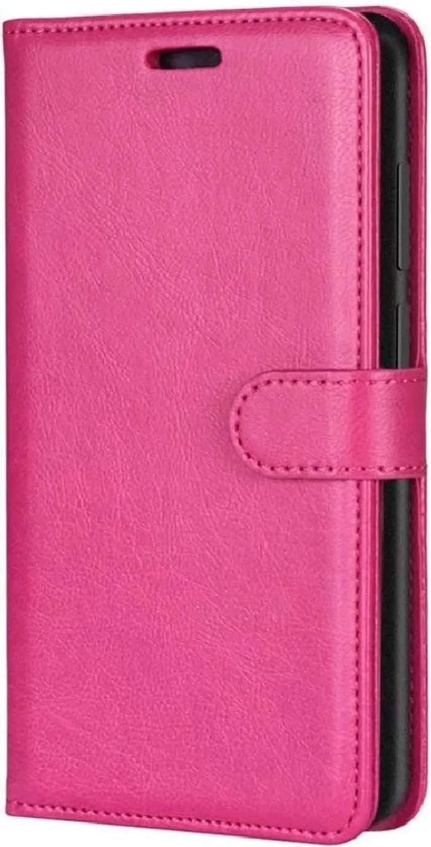Motorola One Vision Hoesjes – Portemonnee Bookcase – Pasjeshouder – Magneetsluiting – Roze-Ilumina Benelux