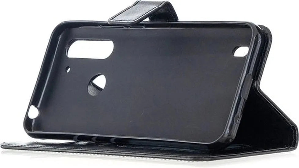 Motorola Moto G8 Power Lite Hoesjes – Portemonnee Hoes – Pasjeshouder – Magneetsluiting – Zwart-Ilumina Benelux