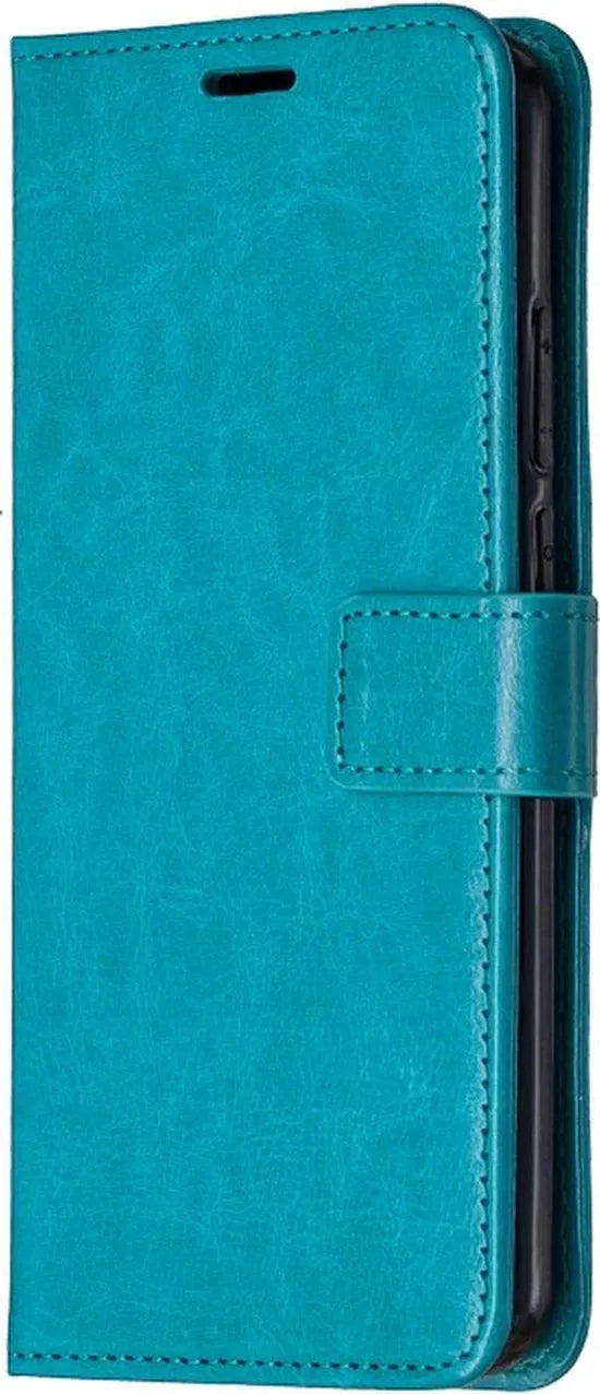 Motorola Moto G8 Power Lite Hoesjes – Portemonnee Hoes – Pasjeshouder – Magneetsluiting – Turquoise-Ilumina Benelux