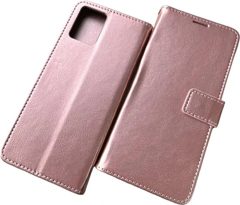 Motorola Moto G23 Hoesjes – Portemonnee Bookcase – Pasjeshouder – Magneetsluiting – Roségoud-Ilumina Benelux