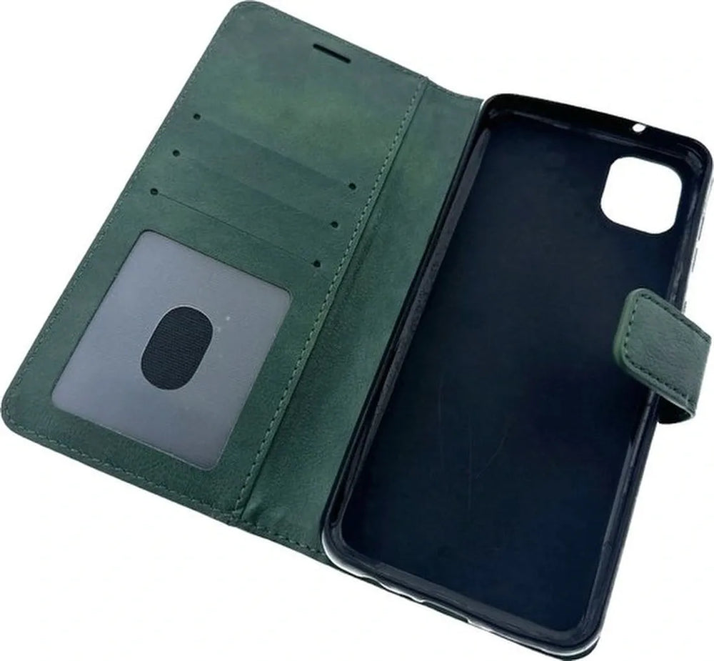 Samsung Galaxy A04 Hoesjes – Bookcase Portemonnee Hoes – Pasjeshouder – Magneetsluiting – Groen-Ilumina Benelux
