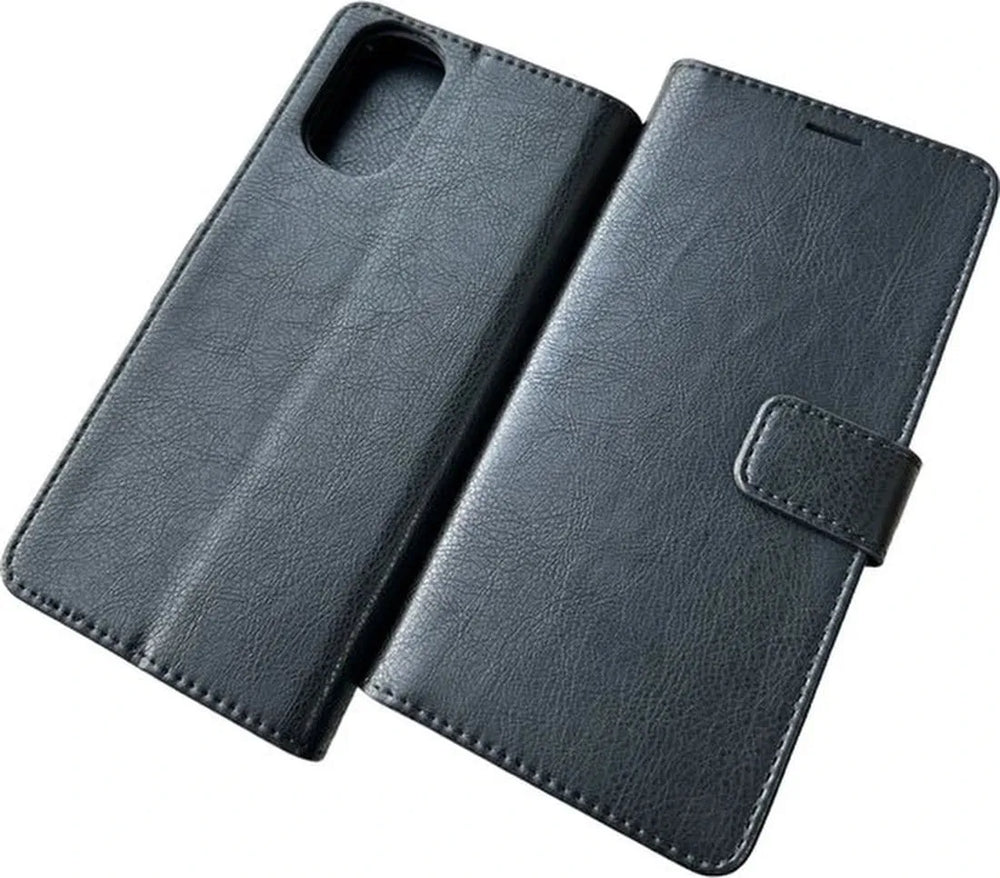Motorola Moto E32 / E32s Hoesjes – Bookcase Portemonnee Hoes – Pasjeshouder – Magneetsluiting – Zwart-Ilumina Benelux