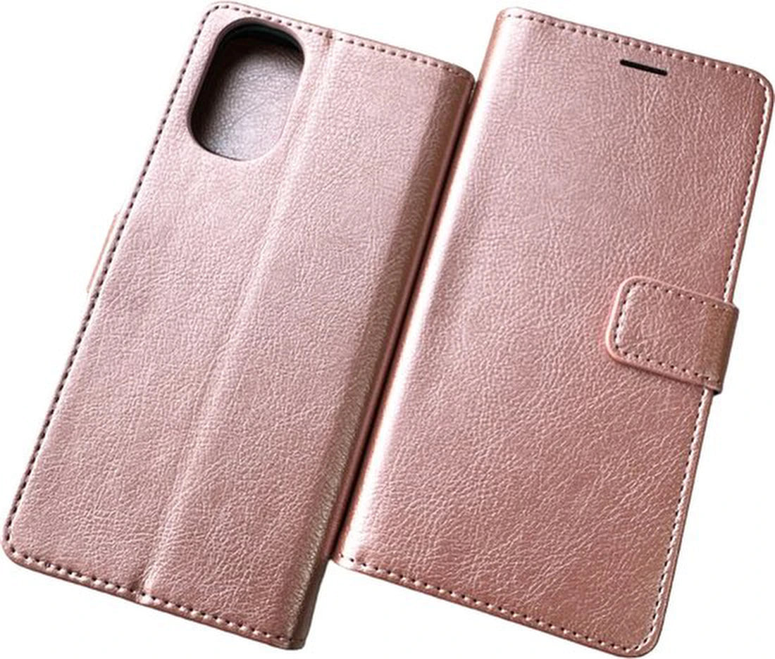 Motorola Moto E32 / E32s Hoesjes – Bookcase Portemonnee Hoes – Pasjeshouder – Magneetsluiting – Roségoud
