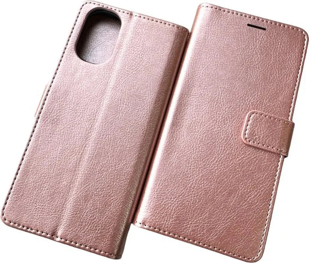 Motorola Moto E32 / E32s Hoesjes – Bookcase Portemonnee Hoes – Pasjeshouder – Magneetsluiting – Roségoud-Ilumina Benelux