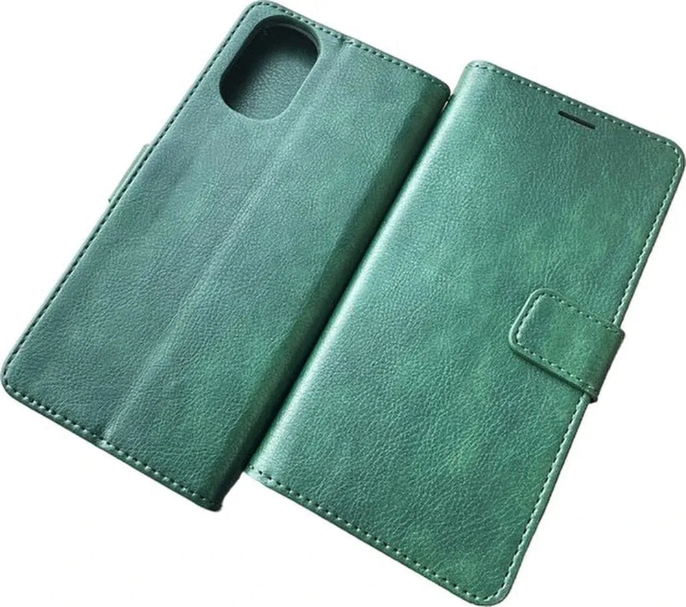 Motorola Moto E32 / E32s Hoesjes – Bookcase Portemonnee Hoes – Pasjeshouder – Magneetsluiting – Groen-Ilumina Benelux