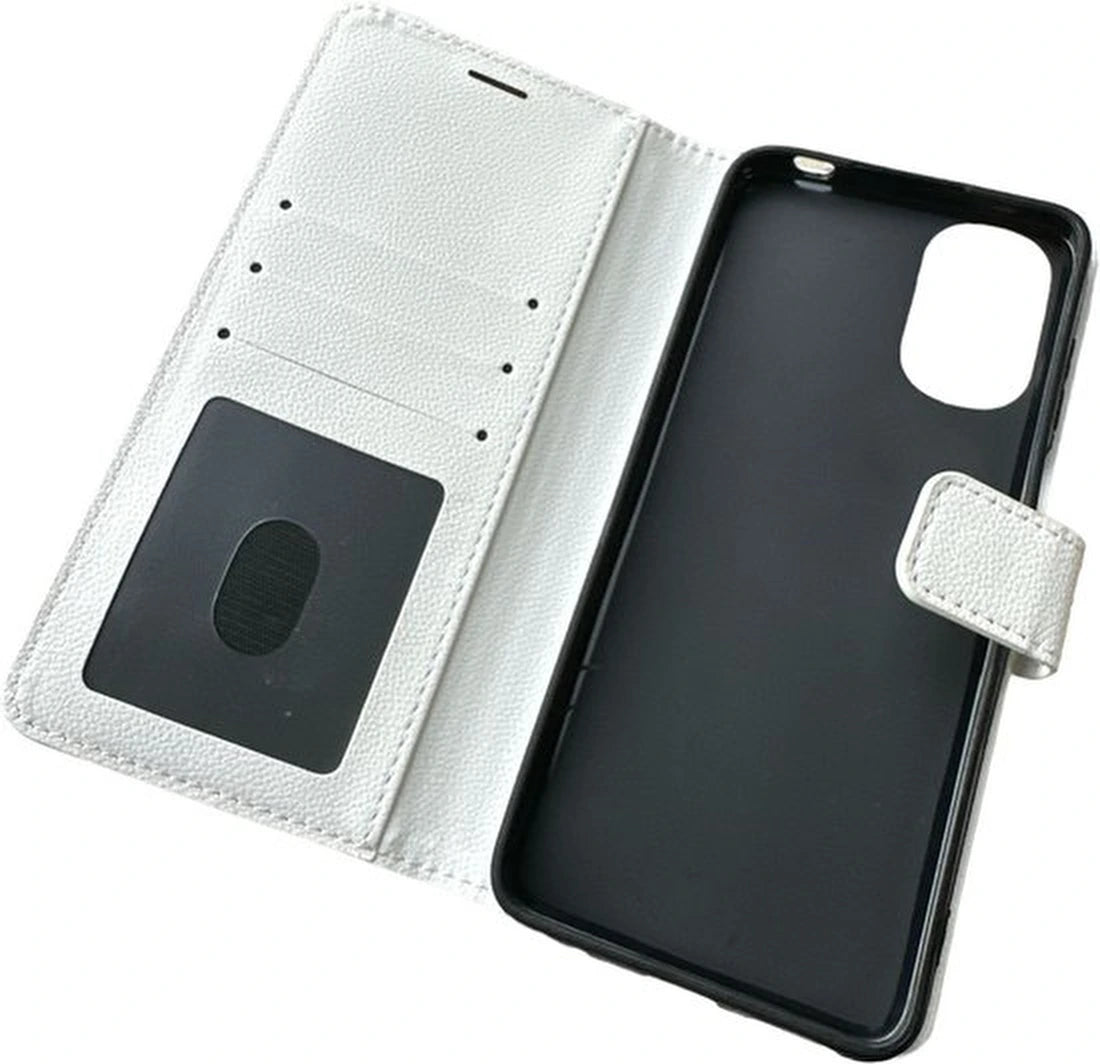 Motorola Moto E32 / E32s Hoesjes – Bookcase Portemonnee – Pasjeshouder – Magneetsluiting – Wit