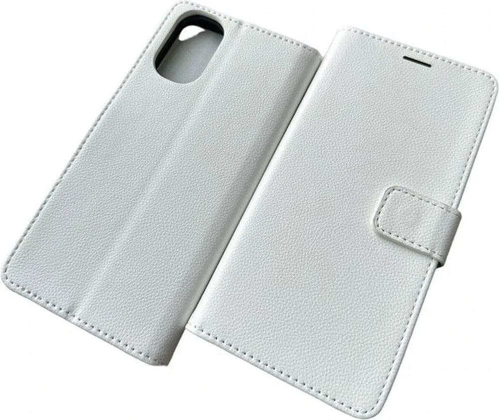 Motorola Moto E32 / E32s Hoesjes – Bookcase Portemonnee – Pasjeshouder – Magneetsluiting – Wit-Ilumina Benelux
