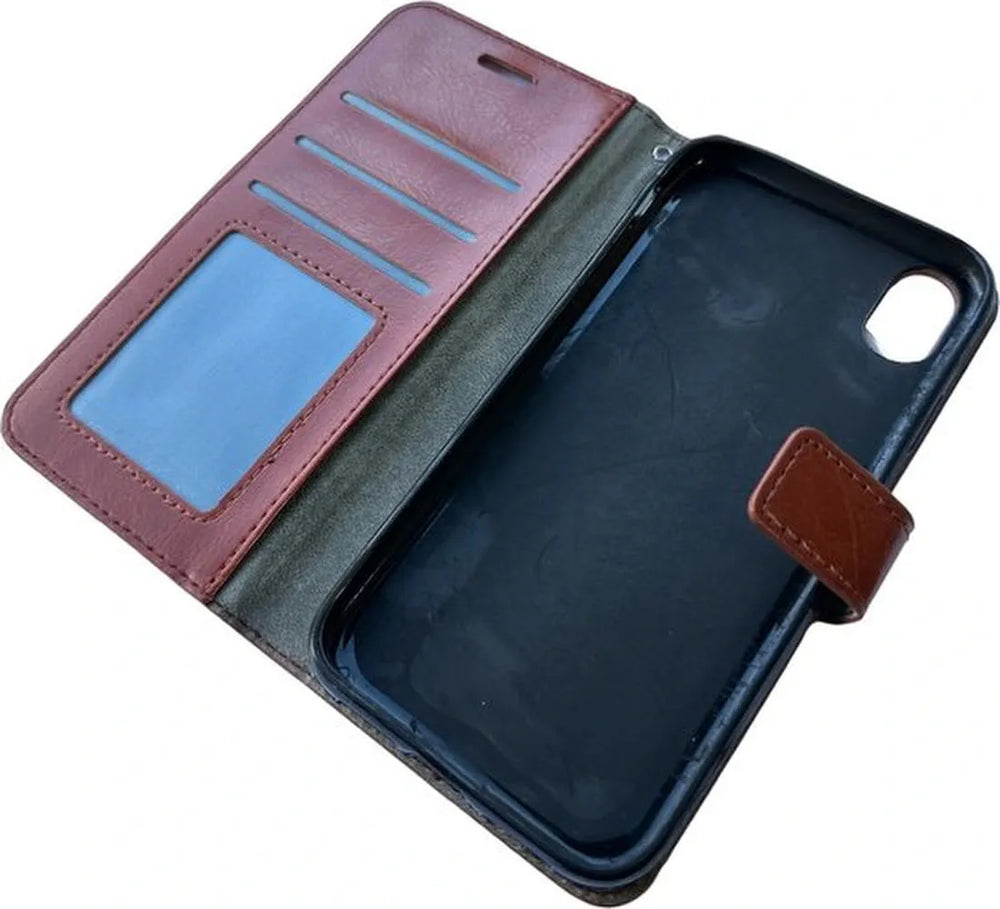 iPhone X / XS Hoesjes – Portemonnee Bookcase – Pasjeshouder – Magneetsluiting – Bruin-Ilumina Benelux