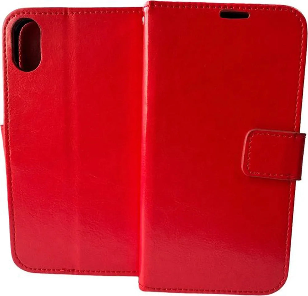 iPhone X / XS Hoesjes – Portemonnee Hoes – Magneetsluiting – Pasjeshouder – Rood-Ilumina Benelux