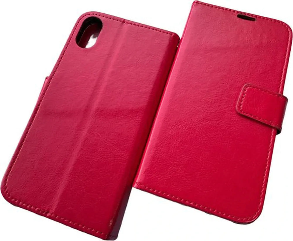 iPhone X / XS Hoesjes – Portemonnee Hoes – Magneetsluiting – Pasjeshouder – Rood-Ilumina Benelux