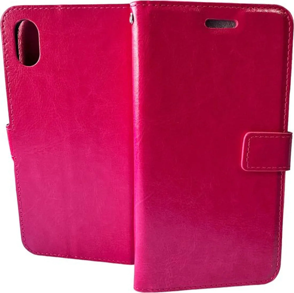 iPhone X / XS Hoesjes – Bookcase Portemonnee Hoes – Pasjeshouder – Magneetsluiting – Roze-Ilumina Benelux