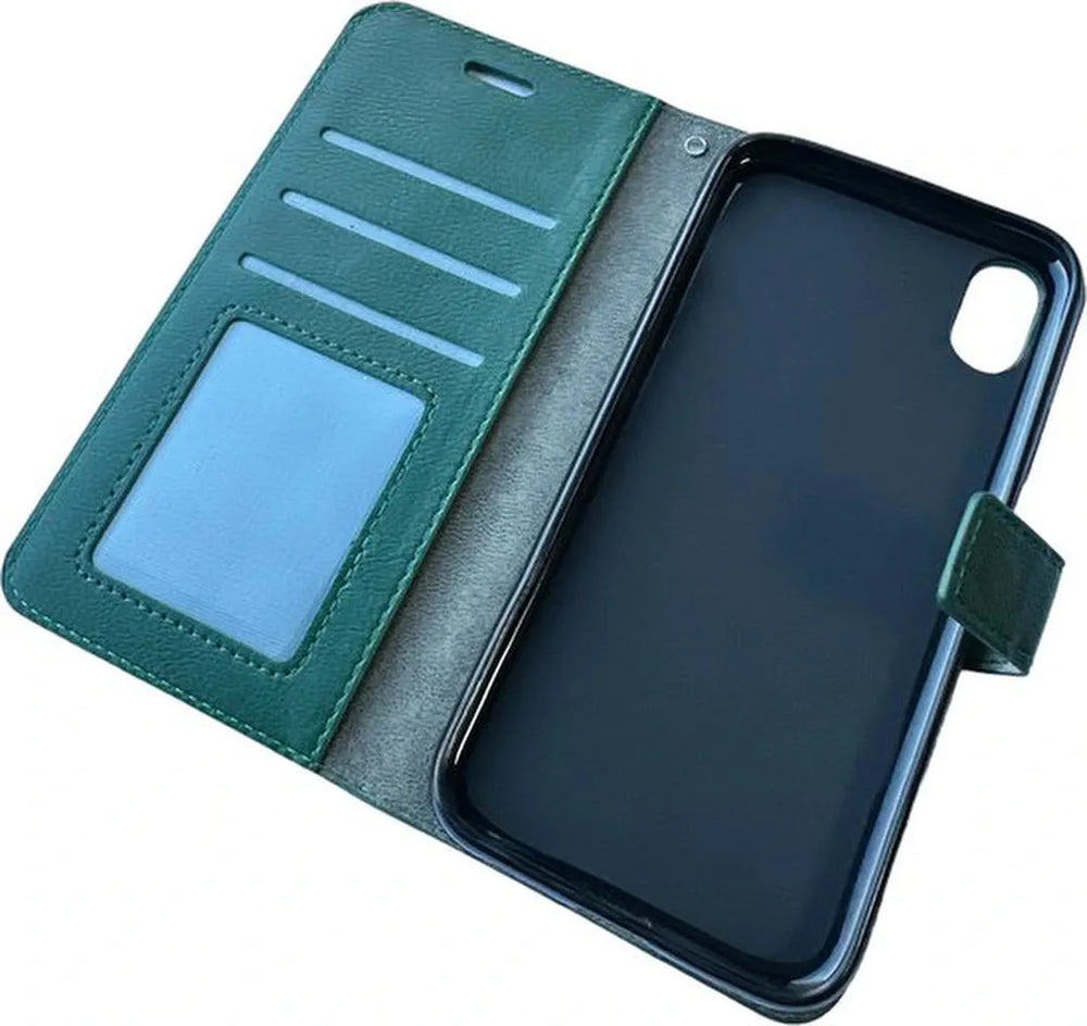 iPhone XR Hoesjes – Portemonnee Hoes – Bookcase – Magneetsluiting – Groen-Ilumina Benelux