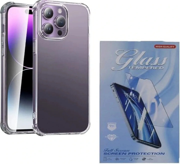 iPhone 15 Pro Max Hoesjes – Siliconen Backcover – Schokbestendig – Inclusief 3x Screenprotector Gehard Glas – Transparant-Ilumina Benelux