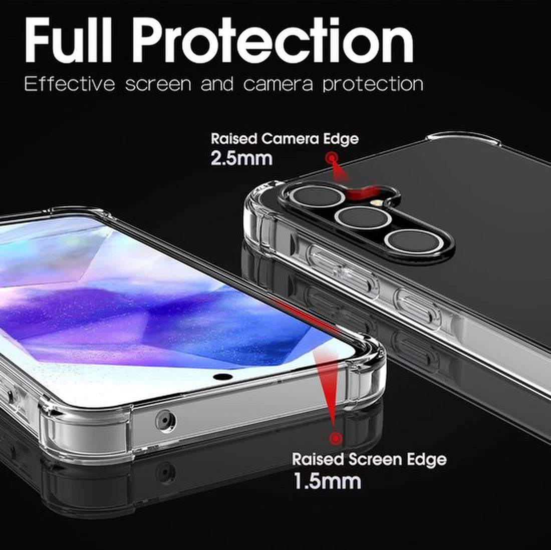 Shock proof Hoesje Geschikt voor: Samsung Galaxy A55 5G - Anti -Shock Silicone - Transparant
