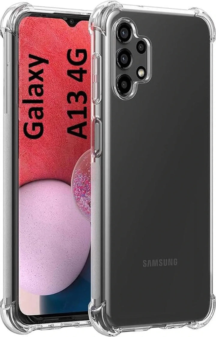 Samsung Galaxy A13 4G Hoesjes – Siliconen Backcover – Schokbestendig – Transparant + Screenprotector-Ilumina Benelux