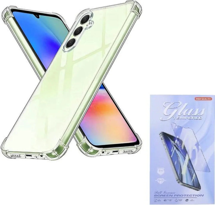 Samsung Galaxy A15 Hoesjes – Siliconen Backcover – Schokbestendig – Transparant – Inclusief Screenprotector-Ilumina Benelux