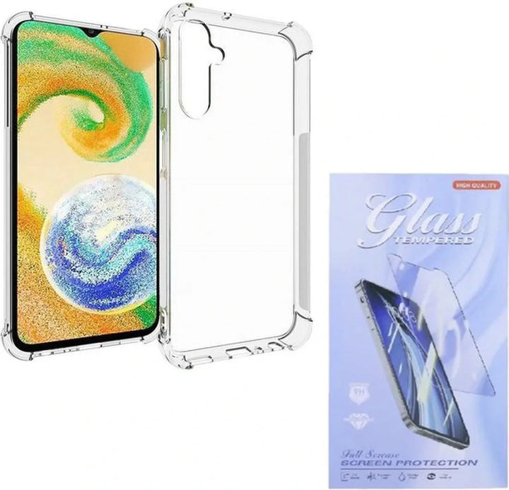 Samsung Galaxy A25 Hoesjes – Siliconen Backcover – Schokbestendig – Transparant + Screenprotector-Ilumina Benelux