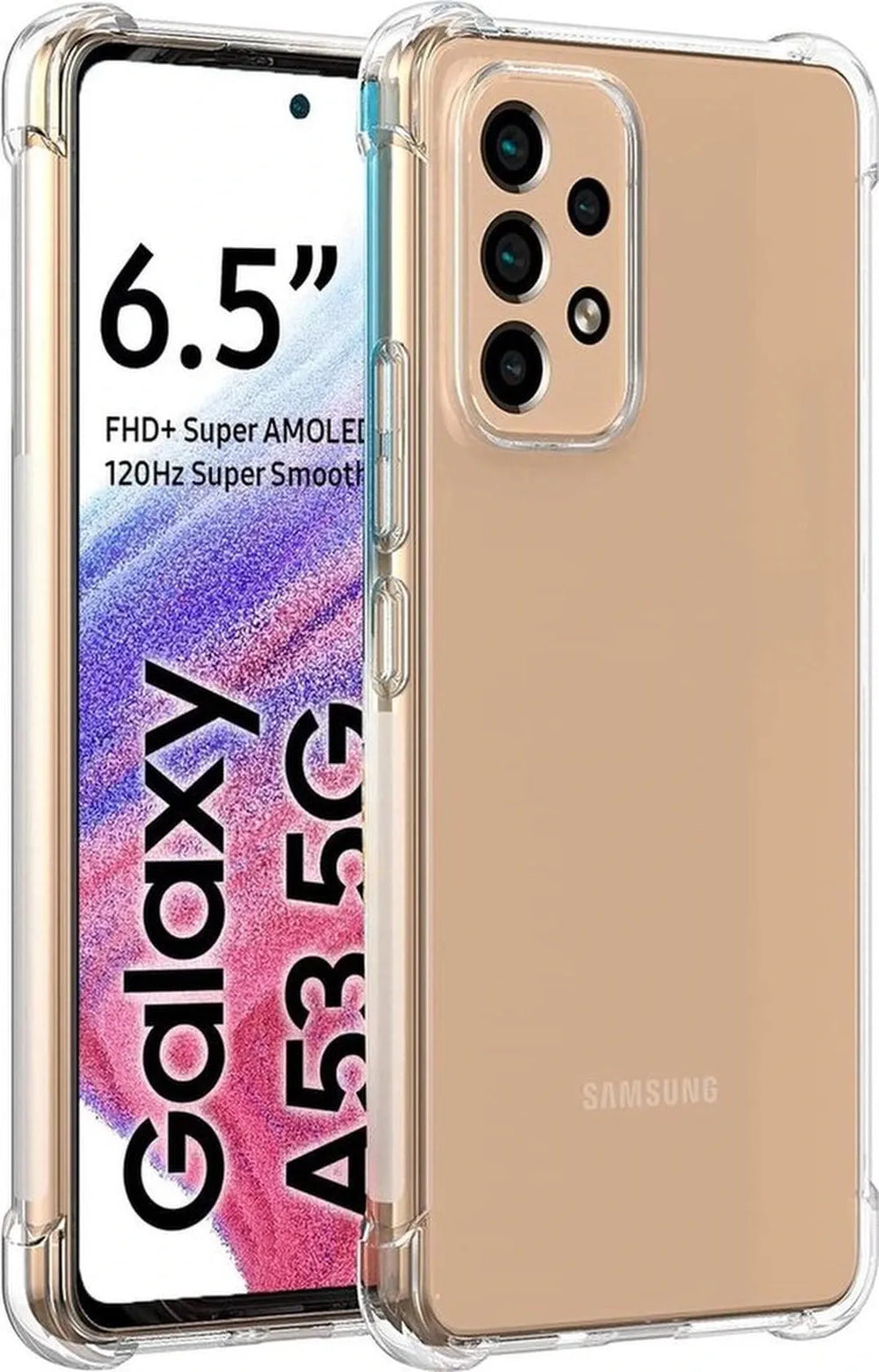 Samsung Galaxy A53 5G Hoesjes – Siliconen Backcover – Schokbestendig – Inclusief Screenprotector – Transparant-Ilumina Benelux