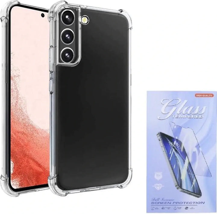 Samsung Galaxy S22 Plus Hoesjes – Siliconen Backcover – Schokbestendig – Transparant – Incl. 3x Screenprotector-Ilumina Benelux