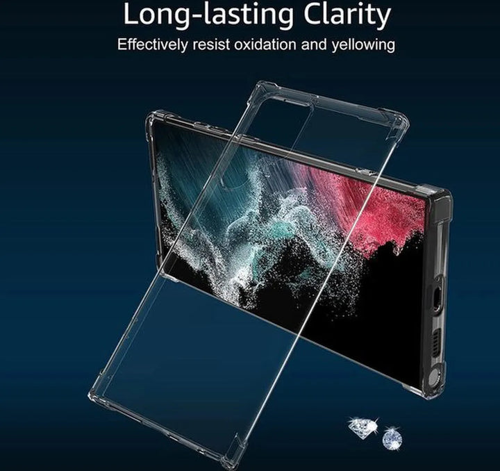 Samsung Galaxy S22 Ultra Hoesjes – Schokbestendige Siliconen Backcover – Transparant – Inclusief 3x Screenprotector-Ilumina Benelux