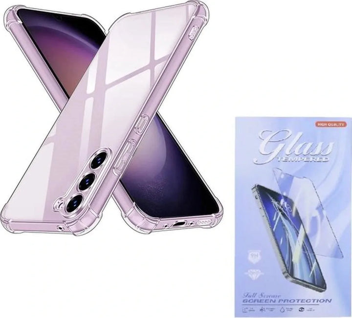Samsung Galaxy S23 Hoesjes – Siliconen Backcover – Schokbestendig – Transparant – Inclusief 3x Screenprotector-Ilumina Benelux