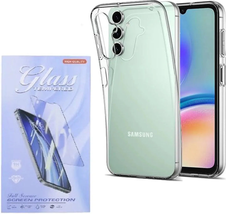Samsung Galaxy A05s Hoesjes – Siliconen Backcover – Transparant – Inclusief Screenprotector-Ilumina Benelux