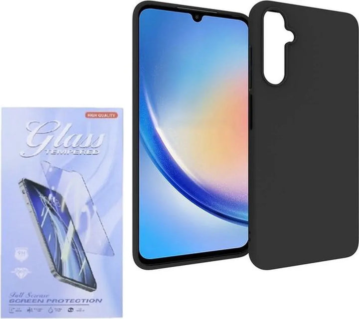 Samsung Galaxy A05s Hoesjes – Siliconen Backcover – Soft Touch – Zwart – Inclusief 3x Screenprotector-Ilumina Benelux