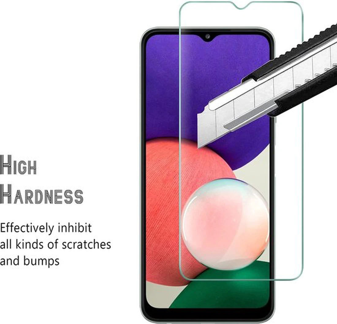 Samsung Galaxy A22 4G Hoesjes – Siliconen Backcover – Soft Touch – Inclusief 3x Screenprotector – Zwart