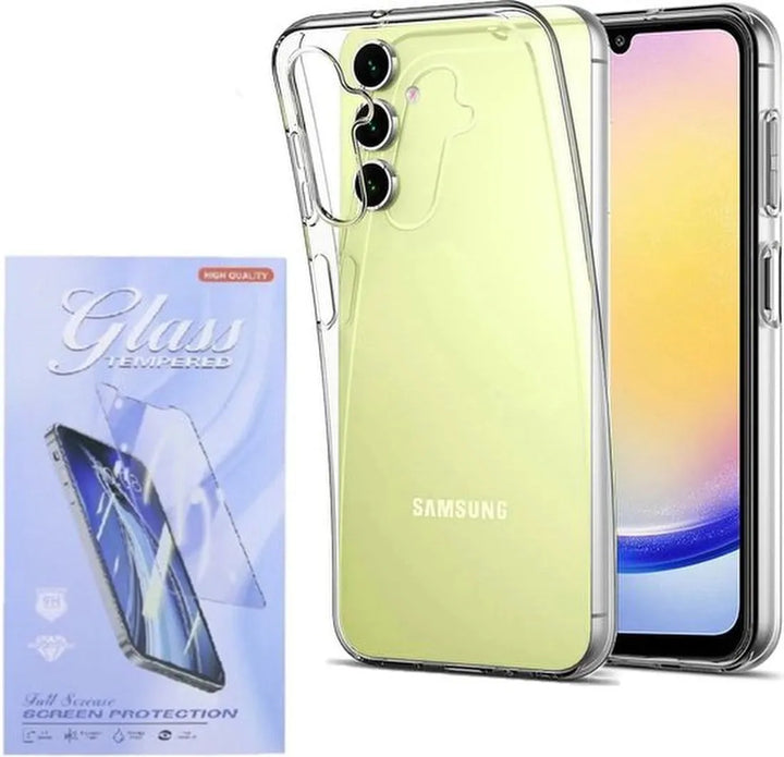 Samsung Galaxy A25 Hoesjes – Transparante Siliconen Backcover – Soft Touch – Inclusief 3x Screenprotector-Ilumina Benelux