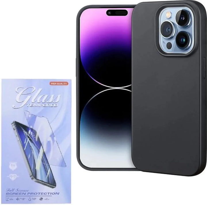 iPhone 13 Hoesjes – Soft Silicone Backcover – Schokbestendig – Inclusief 2x Screenprotector – Zwart-Ilumina Benelux
