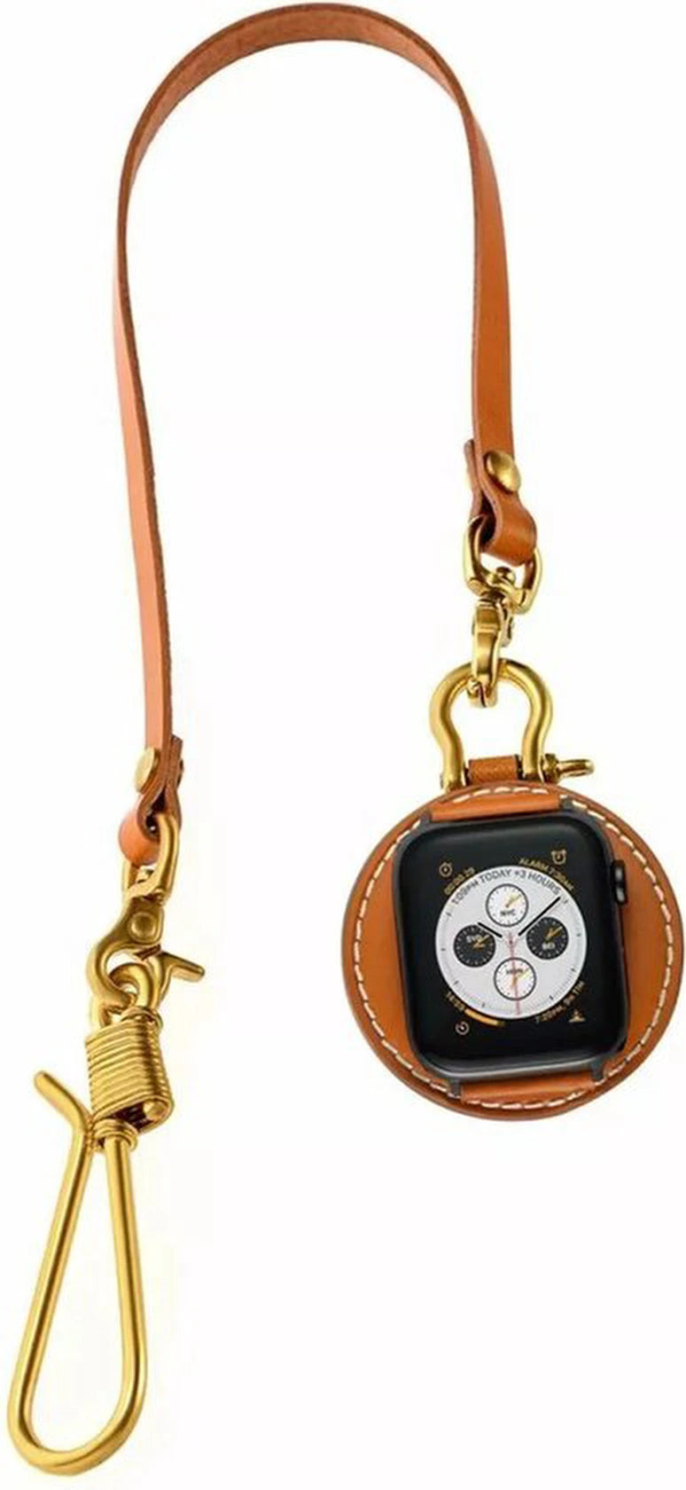 Lederen vintage zakhorlogeband Geschikt voor: Apple Watch 45 mm 44 mm 42 mm 41 mm 40 mm 38 mm band, iWatch-accessoires - Gesp lederen band Geschikt voor: iWatch-serie SE 9/8/7/6/5/4/3/2 /1