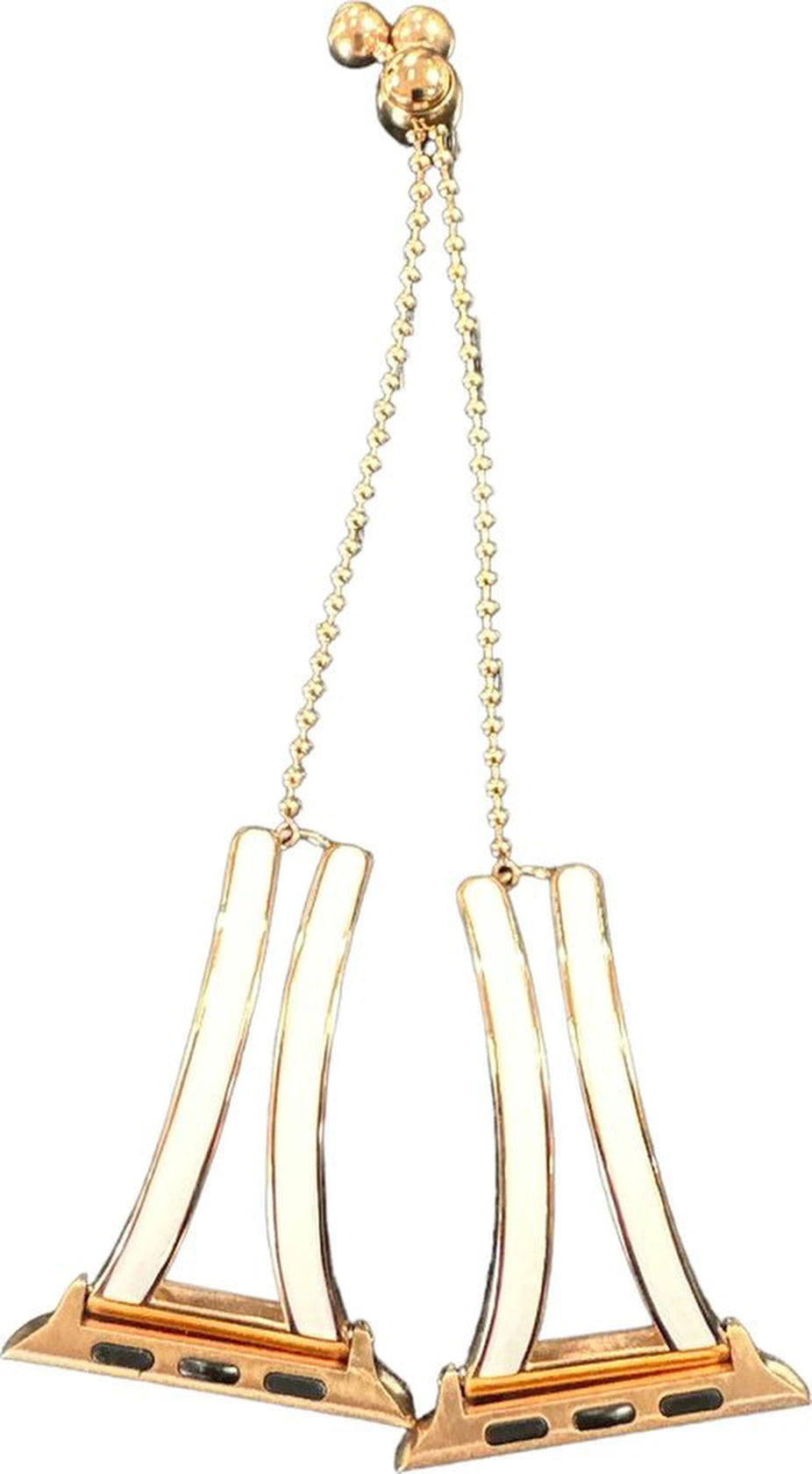 Bracelet / band Geschikt voor: iWatch 38 mm 40 mm 42 mm 44 mm Meisjes Unieke sieradenstijl Klassieke manchetarmband Roestvrij stalen polsband Bangle Chain Geschikt voor: Apple Watch-serie 9 8 7 6 5 4 3 2 1 - Wit