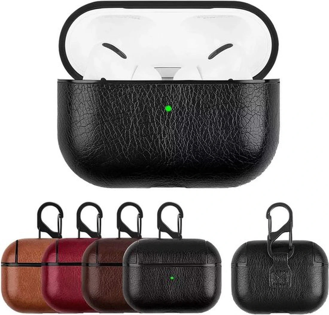 Hoesje geschikt voor AirPods - Case geschikt voor AirPods Pro - Bruin - Inclusief Hanger - Stijlvol Hoesje - Geschikt voor Apple Air Pods Pro