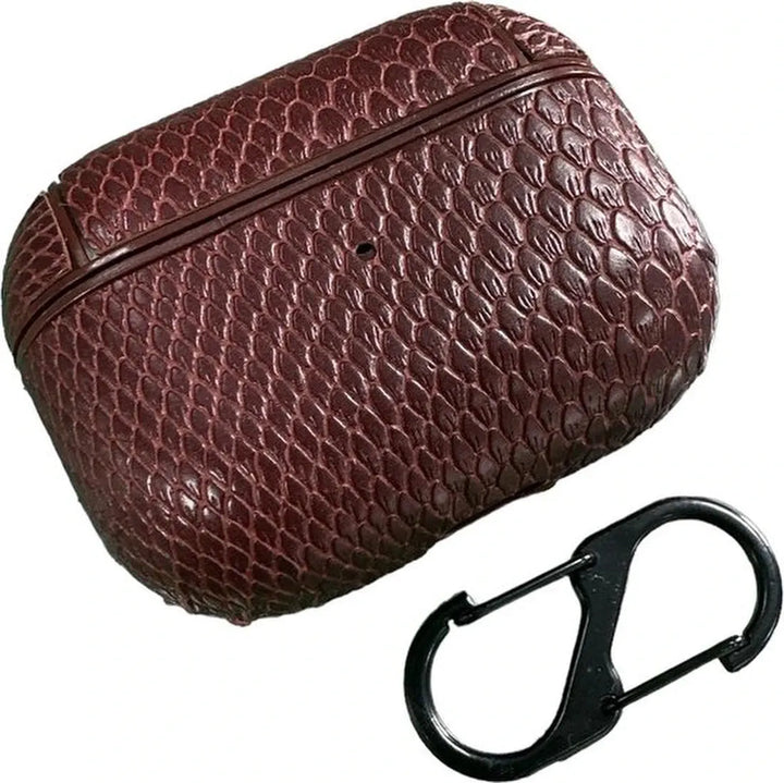 AirPods Pro Case – Geschikt voor AirPods Pro – Snake Print – Inclusief Hanger – Bruin-Koptelefoon case-Ilumina Benelux