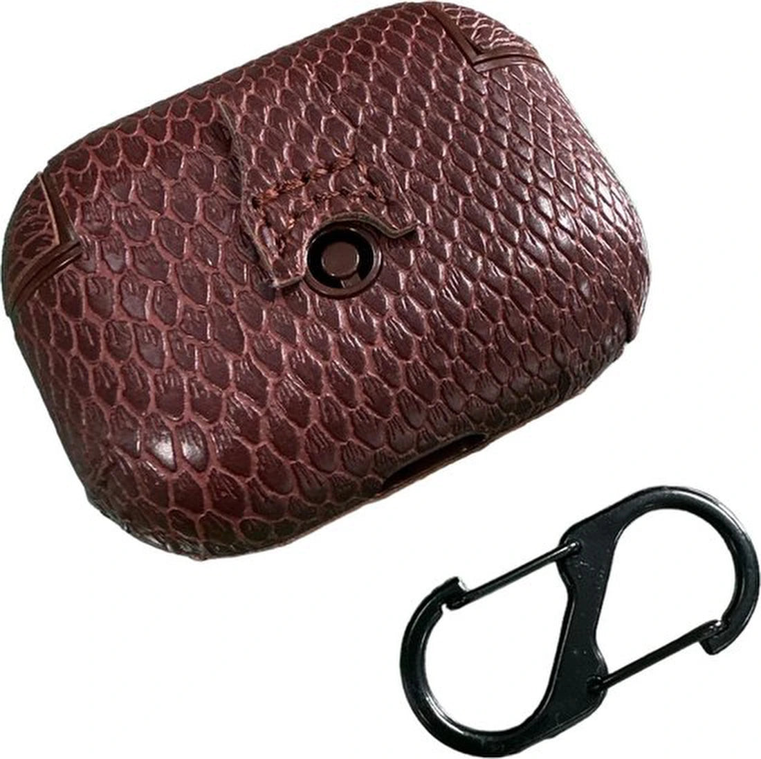 Hoesje geschikt voor AirPods - Case geschikt voor AirPods Pro - Snake Bruin - Inclusief Hanger - Stijlvol Hoesje - Geschikt voor Apple Air Pods Pro