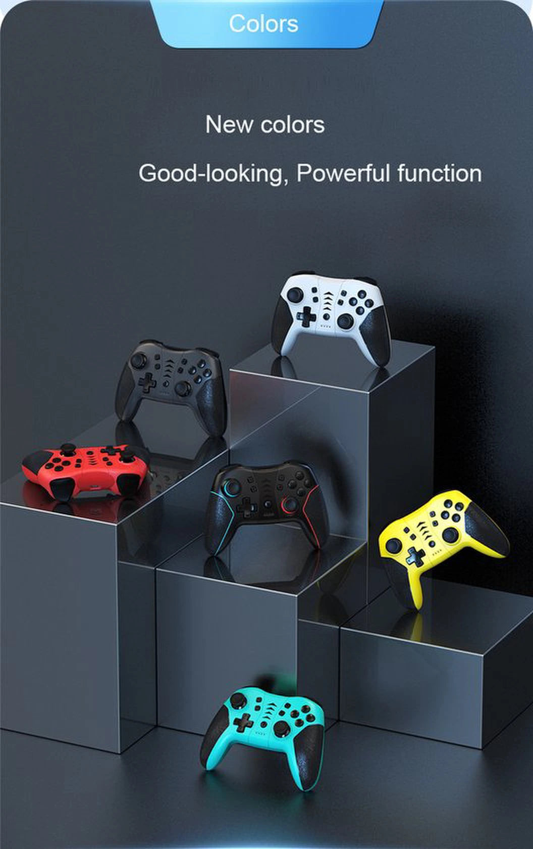 Draadloze Pro Controller - Geschikt voor Nintendo Switch Controller - Turbo Knop - Controllers geschikt voor Nintendo Switch, Nintendo Oled en Nintendo Switch Lite - Zwart