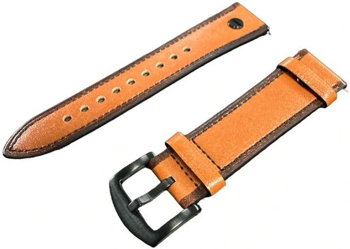 Horlogebandje 22mm – Leren Bandje – Geschikt voor Samsung Galaxy Watch 46mm/3 45mm/Gear S3 & meer – Bruin-Horlogebandje-Ilumina Benelux