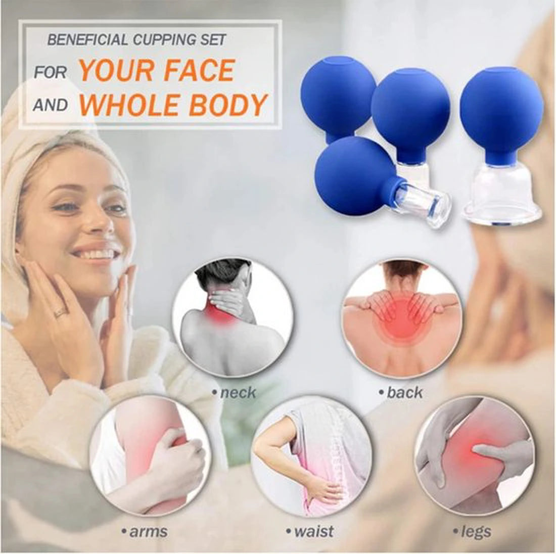 Facial cupping set – Siliconen vacuüm massage cups – Lymfedrainage & anti-cellulite – Voor ogen, gezicht en lichaam – Roze