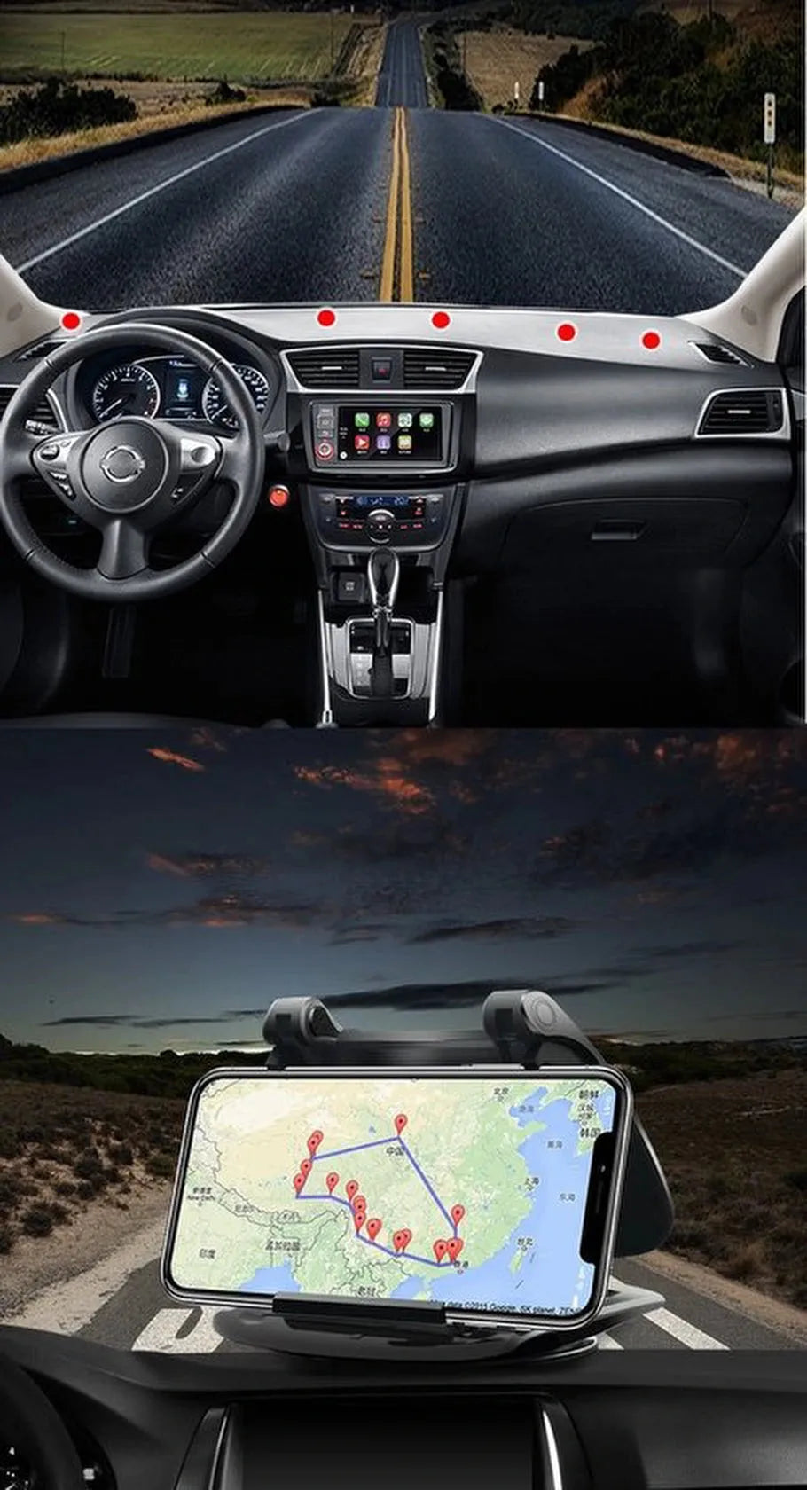 Telefoonhouder auto – Dashboard anti-slip sticky pad – Plakfunctie – Smartphone & muntenhouder – Zwart-Ilumina Benelux