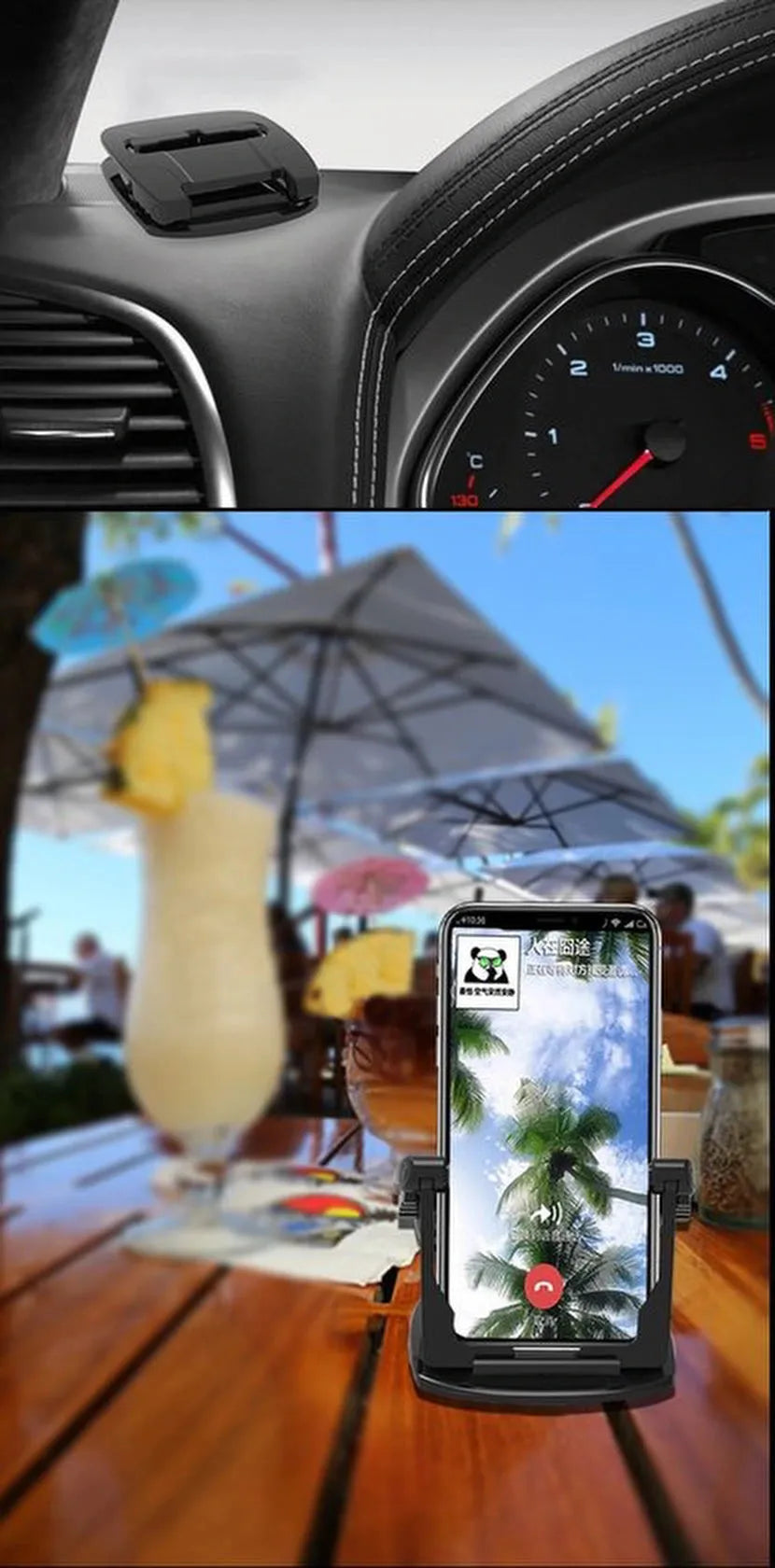 Telefoonhouder auto – Dashboard anti-slip sticky pad – Plakfunctie – Smartphone & muntenhouder – Zwart-Ilumina Benelux