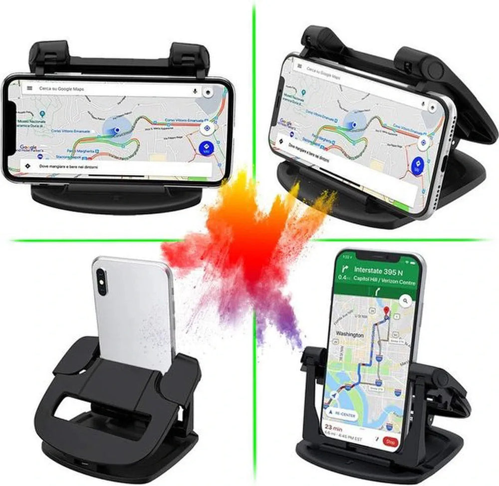 Telefoonhouder auto – Dashboard anti-slip sticky pad – Plakfunctie – Smartphone & muntenhouder – Zwart-Ilumina Benelux