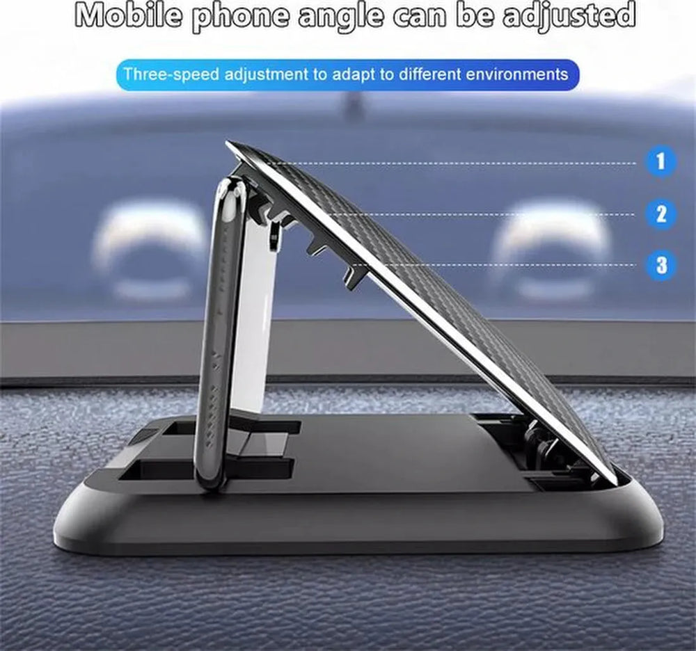 Telefoonhouder auto – Dashboard plakmontage – 360° draaibaar – Universeel voor smartphones – Zwart-Ilumina Benelux