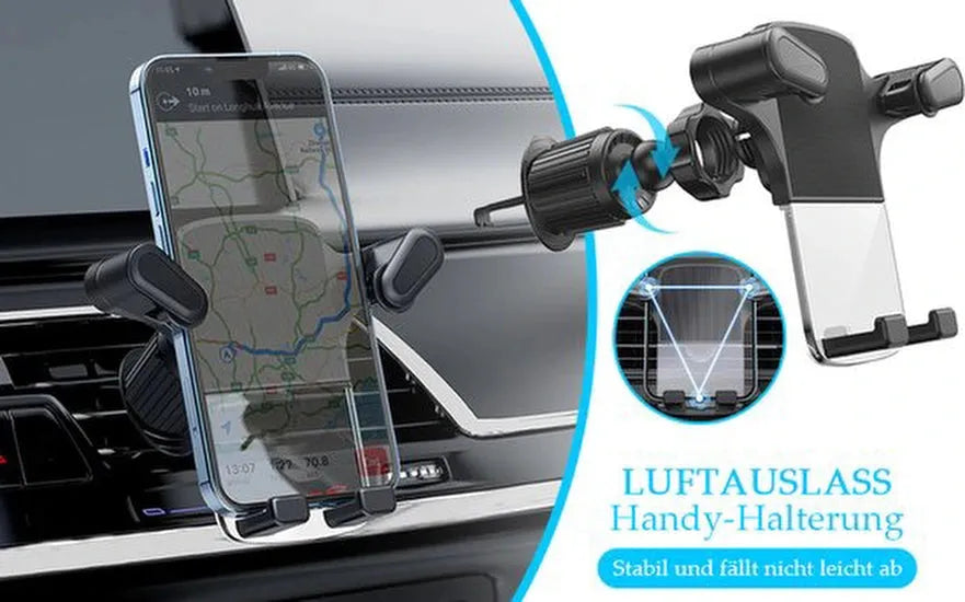 Telefoonhouder auto – Universeel 4-7 inch – 360° draaibaar – Eenknops-release Hook Clip – Zwart-Telefoonhouders-Ilumina Benelux