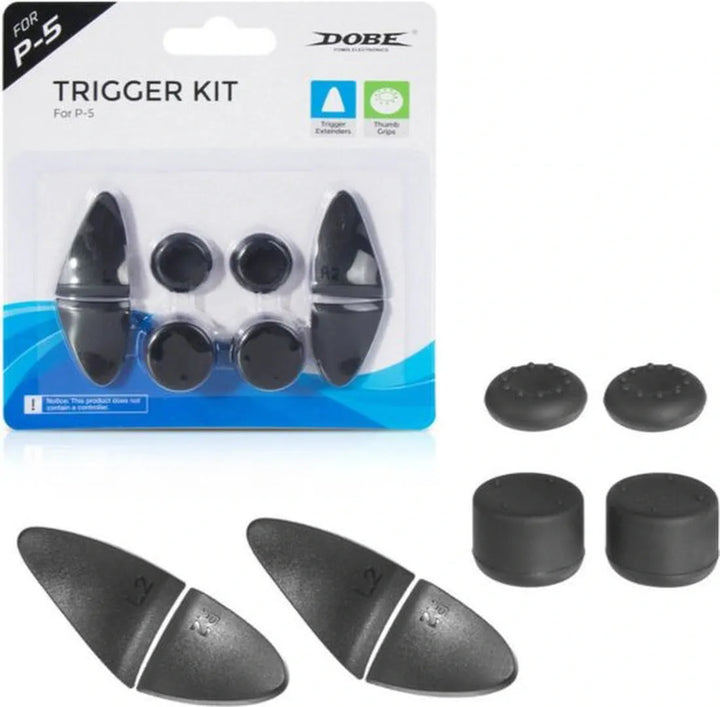 Thumb grips & trigger set – Geschikt voor PS5 DualSense – Siliconen duimgrips – Adaptive triggers – Zwart-Controller grip-Ilumina Benelux