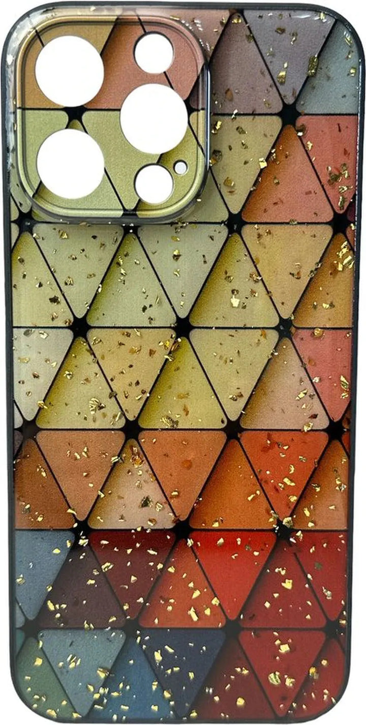 iPhone 13 Pro Hoesjes – Siliconen Backcover – Marmer Triangle Print – Schokbestendig-Ilumina Benelux