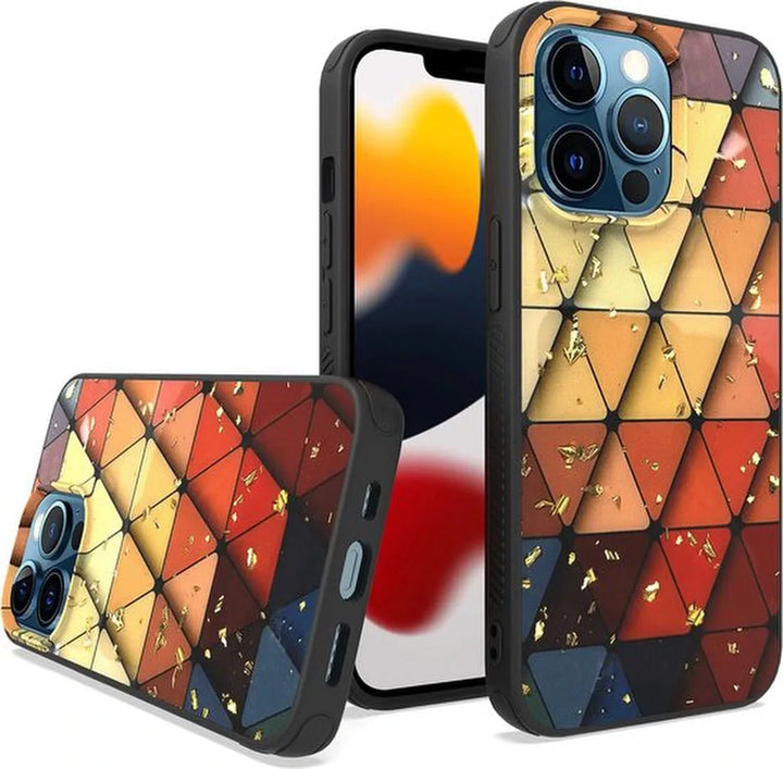 iPhone 13 Pro Max Hoesjes – Siliconen Backcover – Marmer Print – Triangle-Ilumina Benelux