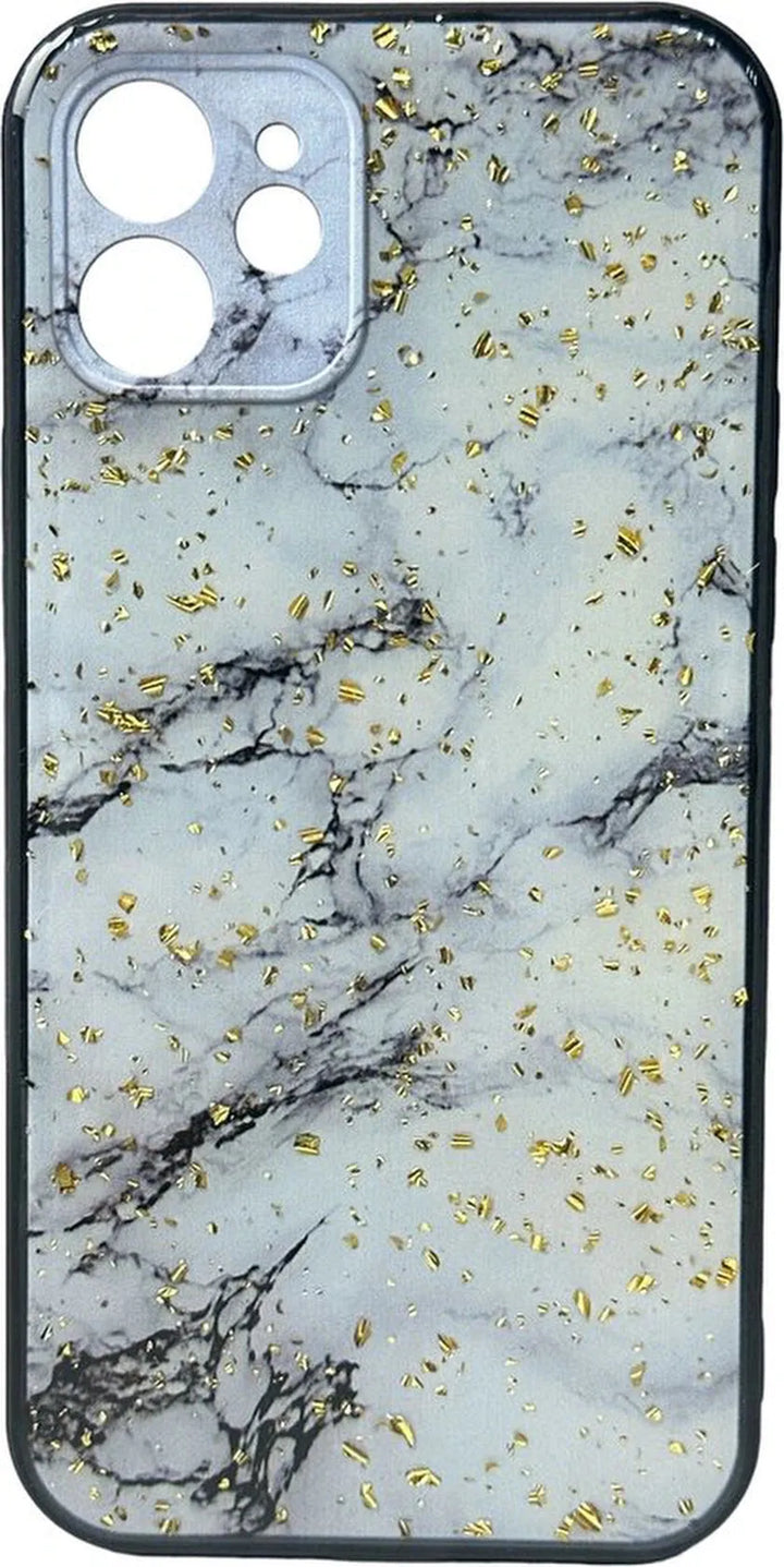 iPhone 12 Pro Hoesjes – Siliconen Backcover – Marmer Print – Slank Design – Wit-Ilumina Benelux