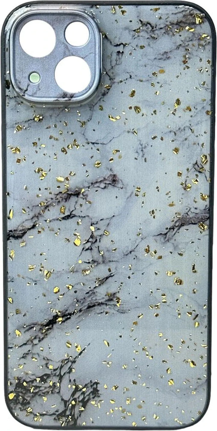 iPhone 14 Hoesjes – Siliconen Backcover – Marmer Print – Slank Design – Wit-Ilumina Benelux